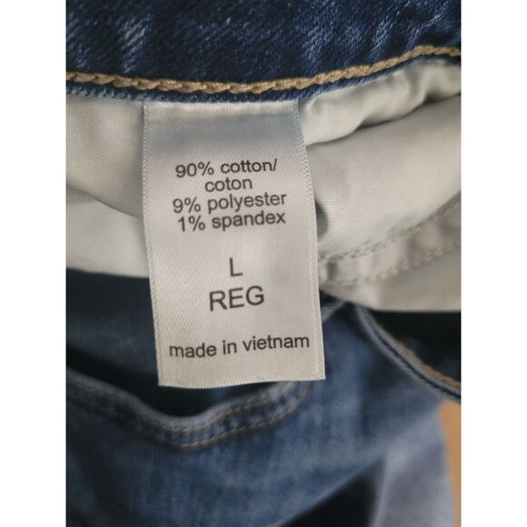 Maurices Jeans L Womens High Rise Dark Wash Raw Hem Buttonfly Skinny Denim - Picture 8 of 8